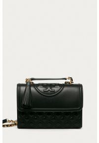 Tory Burch Torebka skórzana kolor czarny. Kolor: czarny. Materiał: skórzane. Rodzaj torebki: na ramię #1