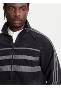 Adidas - adidas Bluza adicolor First Black Denim JW5883 Czarny Regular Fit. Kolor: czarny. Materiał: bawełna, jeans #4
