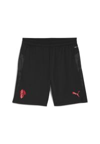 Puma - Męskie szorty treningowe AC Milan PUMA Black For All Time Red. Kolor: czerwony, wielokolorowy, czarny. Sport: fitness