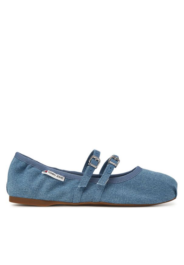 Baleriny Tommy Jeans. Kolor: niebieski. Materiał: denim