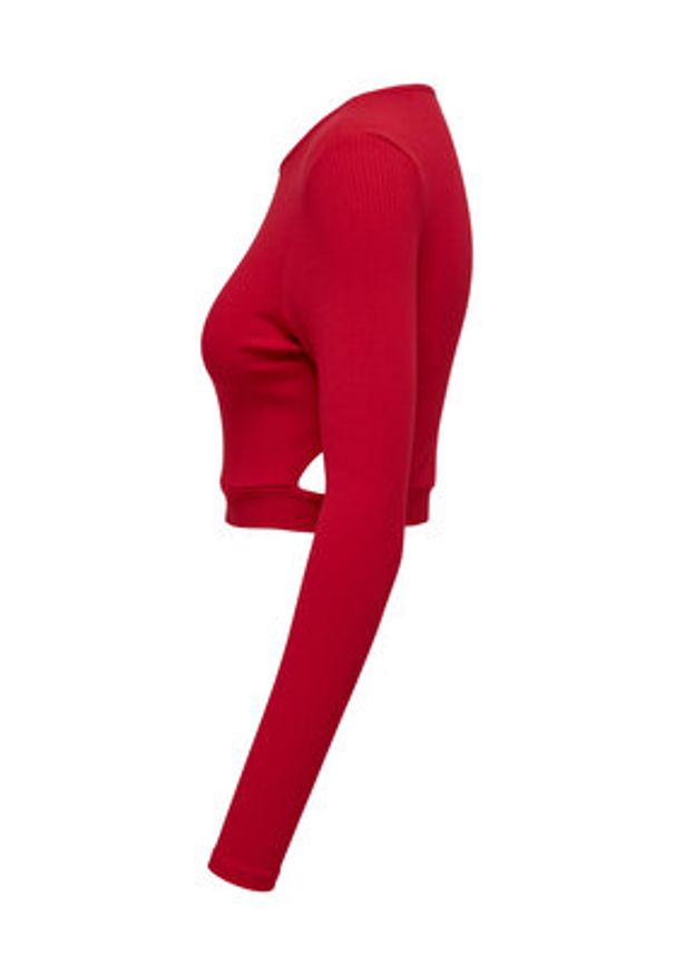 only - ONLY Bluzka 15293922 Czerwony Slim Fit. Kolor: czerwony. Materiał: bawełna