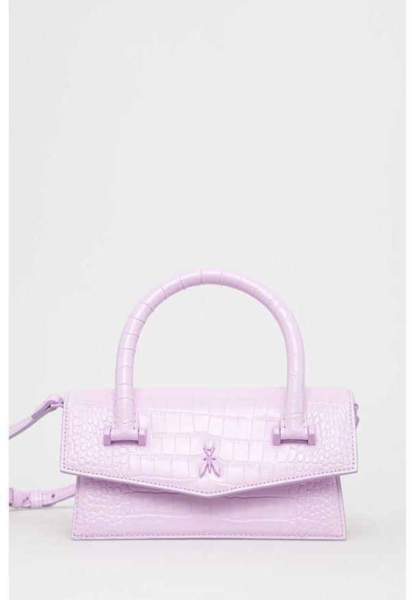 Patrizia Pepe torebka skórzana kolor fioletowy. Kolor: fioletowy. Materiał: skórzane