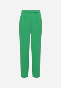 Born2be - Zielone Spodnie Regular z Wyższym Stanem i Prostymi Nogawkami Arcadiasa. Stan: podwyższony. Kolor: zielony #6
