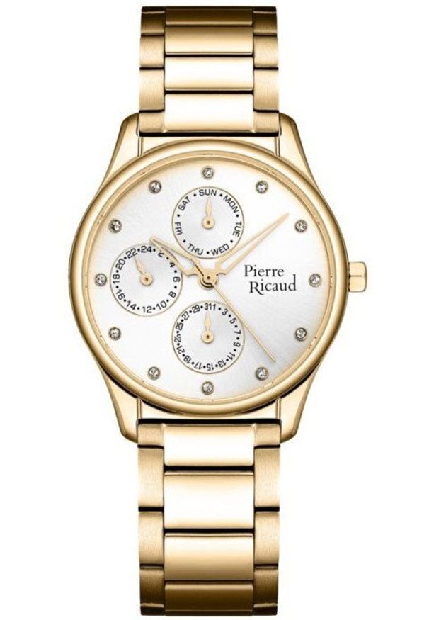 Zegarek damski Pierre Ricaud P21057.1143QF CYRKONIE złoty. Kolor: złoty