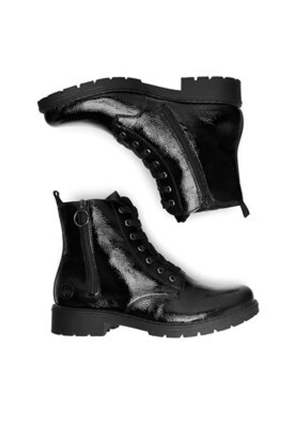 Rieker Trzewiki Y9111-00 Czarny. Kolor: czarny. Materiał: materiał