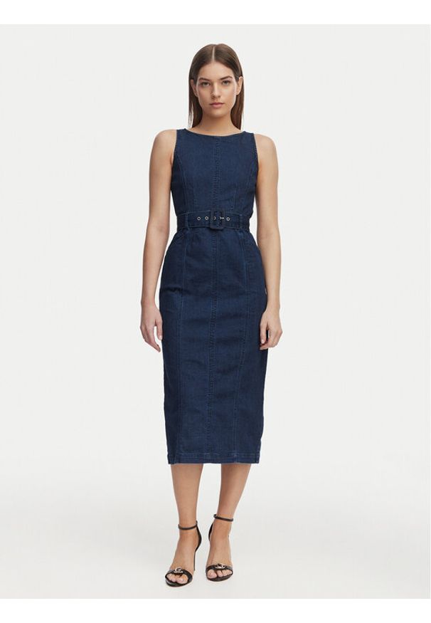 French Connection Sukienka jeansowa 719C7 Niebieski Regular Fit. Kolor: niebieski. Materiał: bawełna