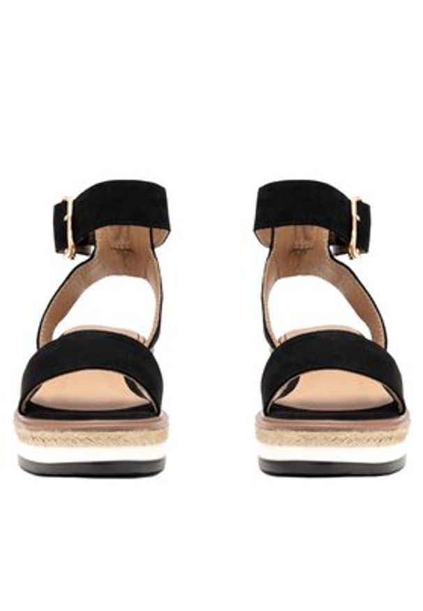 DeeZee Sandały WS091-01 Czarny. Kolor: czarny. Materiał: materiał