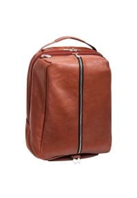 MCKLEIN - Skórzany plecak męski na laptopa McKlein South Shore brązowy. Kolor: brązowy. Materiał: skóra. Styl: biznesowy