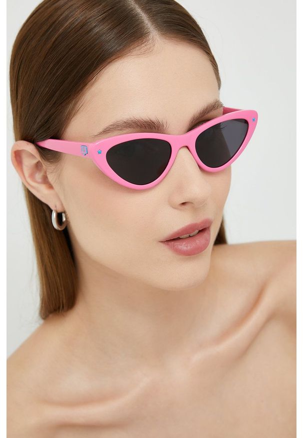 Chiara Ferragni okulary przeciwsłoneczne damskie kolor różowy. Kolor: różowy