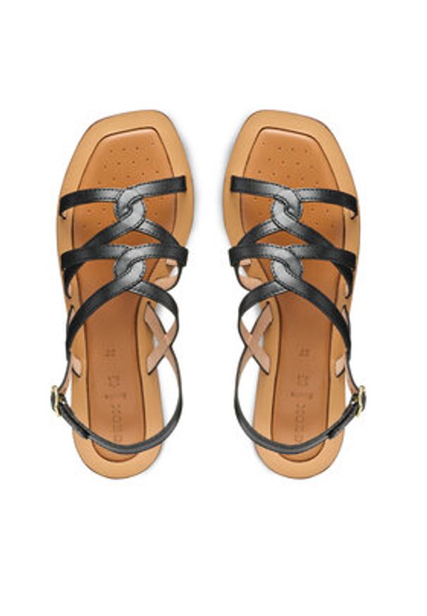 Geox Sandały D Sozy Qc D55YFA 0001J C9999 Czarny. Kolor: czarny. Materiał: skóra