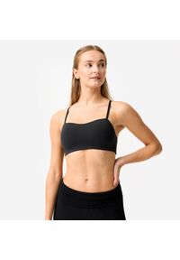 Decathlon - Stanik sportowy. Kolor: czarny. Materiał: elastan, materiał. Sport: fitness, joga i pilates #1