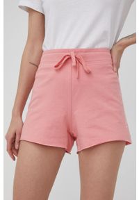 GAP szorty damskie kolor różowy z nadrukiem medium waist. Okazja: na co dzień. Kolor: różowy. Wzór: nadruk. Styl: casual