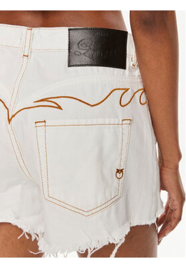 Pinko Szorty jeansowe Honey 103627 A1VD Biały Regular Fit. Kolor: biały. Materiał: bawełna