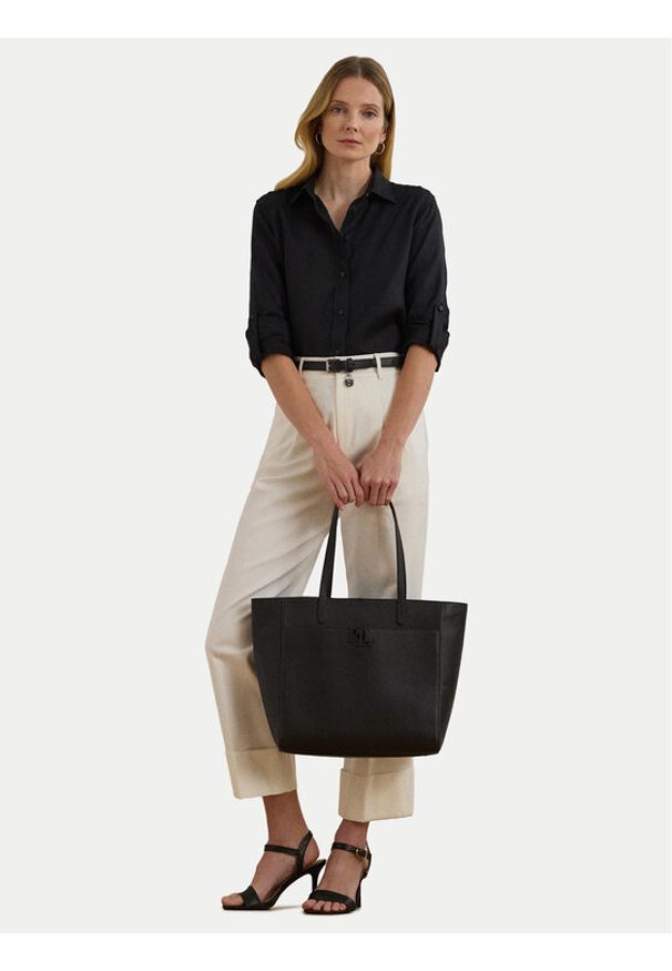 Lauren Ralph Lauren - LAUREN RALPH LAUREN Torebka 431960183002 Czarny. Kolor: czarny. Materiał: skórzane