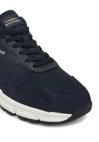 TOMMY HILFIGER - Tommy Hilfiger Sneakersy Outdoor Runner Mix FM0FM05574 Granatowy. Kolor: niebieski. Materiał: zamsz, skóra. Sport: outdoor #4