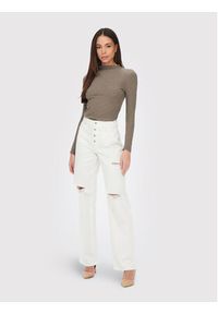 only - ONLY Bluzka Emma 15180040 Brązowy Slim Fit. Kolor: brązowy. Materiał: syntetyk #4