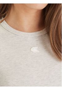 Calvin Klein Jeans Top LV047F232G Beżowy Regular Fit. Kolor: beżowy. Materiał: bawełna #3