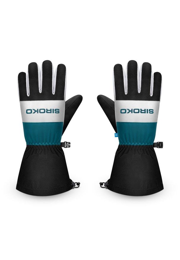 SIROKO - Zimowe rękawice narciarskie Sporty zimowe Siroko MISTY Black. Kolor: biały, niebieski, wielokolorowy, czarny. Materiał: materiał, tkanina. Technologia: Thinsulate. Sezon: zima. Sport: narciarstwo