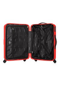 Wittchen - Średnia walizka z ABS-u tłoczona. Kolor: czerwony. Materiał: guma. Wzór: geometria. Styl: klasyczny #6