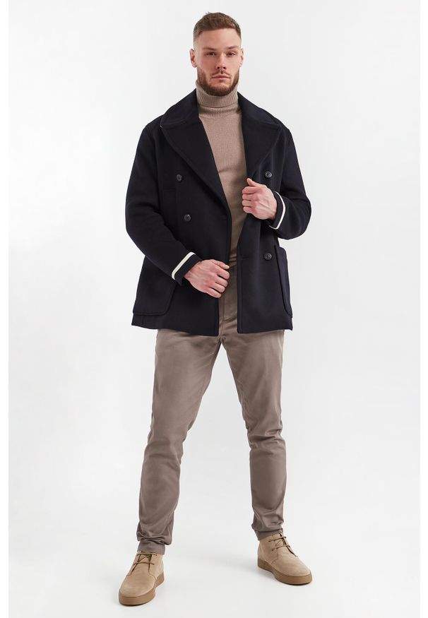 Emporio Armani - Płaszcz męski wełniany EMPORIO ARMANI. Materiał: wełna