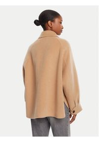Marella Płaszcz wełniany Gettone 2523086011 Beżowy Loose Fit. Kolor: beżowy. Materiał: syntetyk