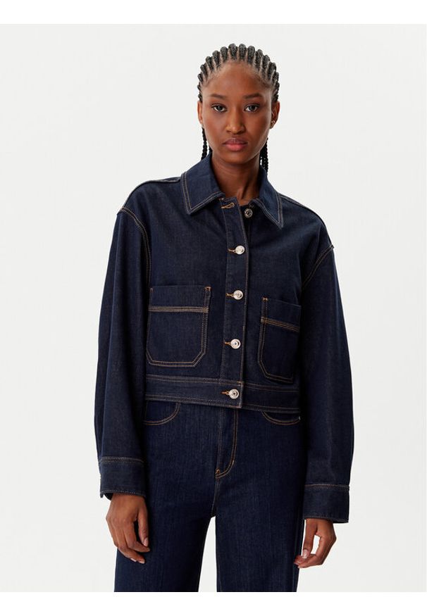 Morgan Kurtka jeansowa 252-GADZA Granatowy Relaxed Fit. Kolor: niebieski. Materiał: syntetyk
