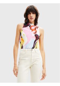 Desigual Body Landa 22WWQK23 Kolorowy Slim Fit. Materiał: wiskoza. Wzór: kolorowy