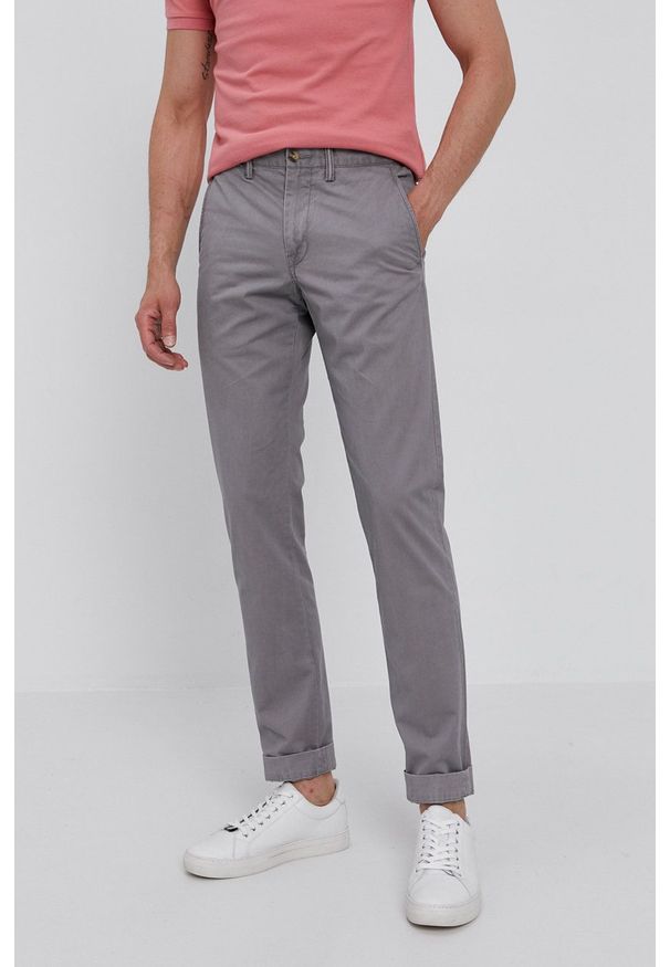 Polo Ralph Lauren - Spodnie. Kolor: szary. Materiał: tkanina. Wzór: gładki