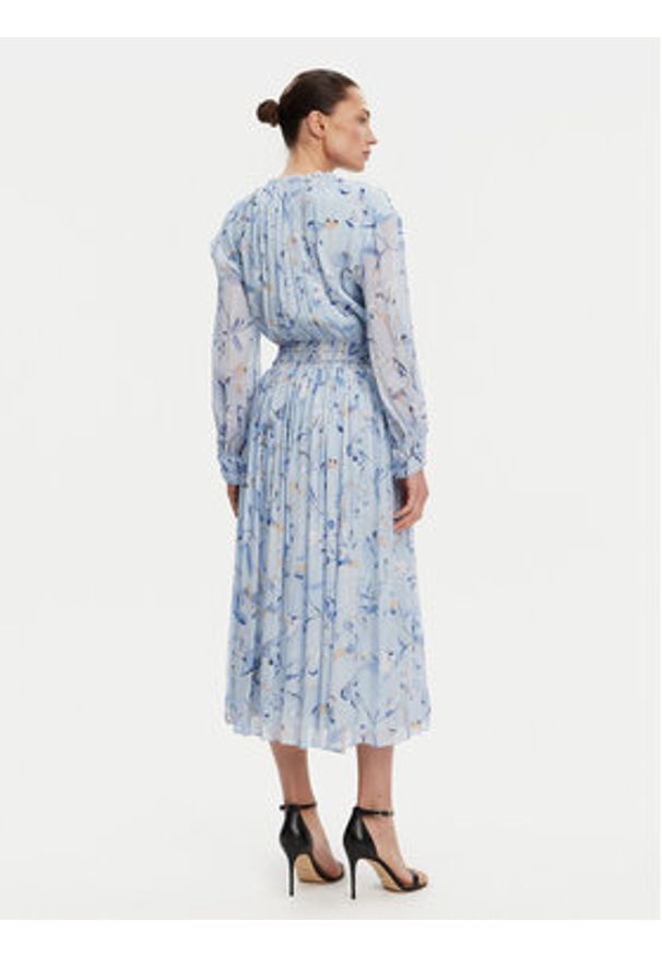 BOSS Sukienka codzienna 50530539 Błękitny Regular Fit. Okazja: na co dzień. Kolor: niebieski. Materiał: jedwab. Typ sukienki: proste. Styl: casual