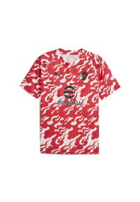 Puma - Męska koszulka przedmeczowa AC Milan PUMA White For All Time Red. Kolor: biały, czerwony, wielokolorowy