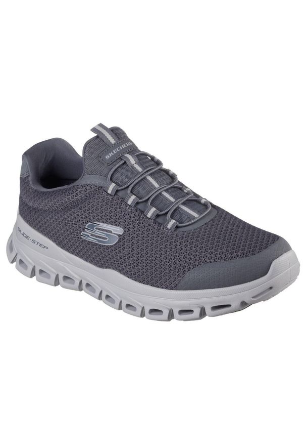skechers - Męskie GLIDE-STEP SYLO Slip-On Ciemnoszary. Zapięcie: bez zapięcia. Kolor: szary. Materiał: materiał