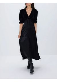 Reserved - Sukienka z wiskozy - czarny. Kolor: czarny. Materiał: wiskoza #1