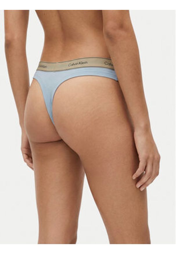 Calvin Klein Underwear Stringi LV00QF8771 Niebieski. Kolor: niebieski. Materiał: bawełna