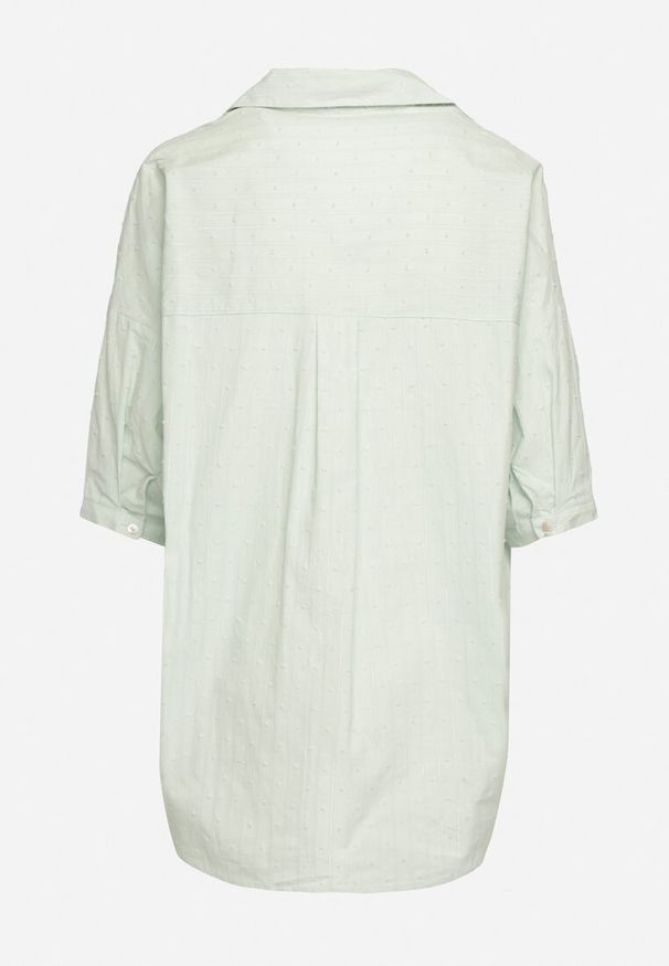 Born2be - Jasnozielona Bawełniana Koszula z Krótkim Rękawem Tinalyni. Okazja: na spotkanie biznesowe, do pracy. Kolekcja: plus size. Kolor: zielony. Materiał: bawełna. Długość rękawa: krótki rękaw. Długość: krótkie. Styl: biznesowy, elegancki, klasyczny