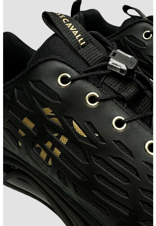 Just Cavalli - JUST CAVALLI Czarne sneakersy FONDO LETO DIS. 3, Rozmiar 42. Kolor: czarny