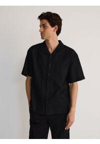 Reserved - Koszula relaxed fit z lnem - czarny. Kolor: czarny. Materiał: len #1