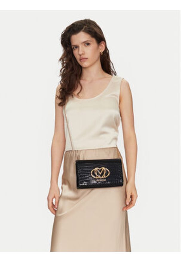 Love Moschino - LOVE MOSCHINO Torebka JC4047PP1MLE100A Czarny. Kolor: czarny. Materiał: skórzane