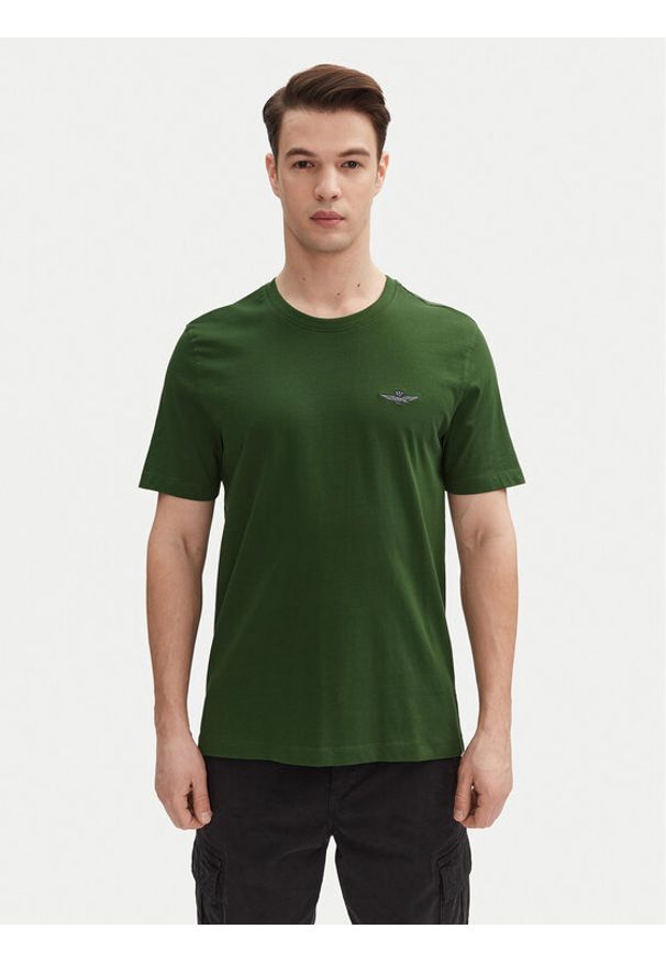 Aeronautica Militare T-Shirt 251TS2376J592 Zielony Regular Fit. Kolor: zielony. Materiał: bawełna