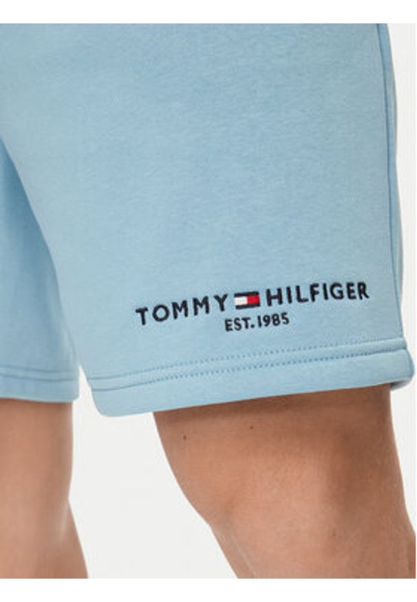TOMMY HILFIGER - Tommy Hilfiger Szorty sportowe Logo MW0MW34201 Błękitny Regular Fit. Kolor: niebieski. Materiał: syntetyk, bawełna. Styl: sportowy