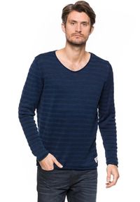 Tom Tailor - MĘSKI SWETER TOM TAILOR INDIGO SWEATER 3019542.00.12 COL. 6889. Kolor: szary. Styl: elegancki