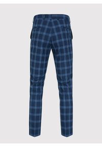 Pako Lorente - PAKO LORENTE – Granatowe spodnie garniturowe w niebieską kratę. Kolor: niebieski. Materiał: poliester, elastan, wiskoza #3