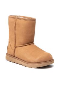 Ugg Śniegowce Classic Short II Wp 1019646K Brązowy. Kolor: brązowy. Materiał: nubuk, skóra