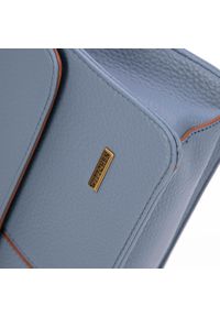 Wittchen - Damska torebka dwukolorowa klasyczna niebiesko-brązowa. Kolor: niebieski, brązowy, wielokolorowy. Wzór: aplikacja, haft. Sezon: zima. Dodatki: z haftem. Materiał: skórzane. Styl: klasyczny #5