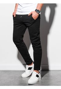 Ombre Clothing - Spodnie męskie dresowe P1004 - czarne - L. Kolor: czarny. Materiał: dresówka. Styl: klasyczny #4
