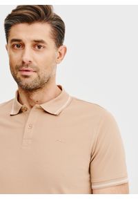 Pako Lorente - PAKO LORENTE – T-shirt polo w kolorze brązowym. Okazja: na co dzień. Typ kołnierza: polo. Kolor: brązowy, beżowy, różowy. Materiał: bawełna. Styl: casual #9