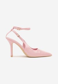 Renee - Różowe Sandały Lakierowane Vices na Szpilce Typu Slingback Dolenita. Okazja: na co dzień, na spacer. Nosek buta: szpiczasty. Zapięcie: sprzączka. Kolor: różowy. Materiał: lakier. Sezon: lato. Obcas: na szpilce. Styl: klasyczny, casual #6