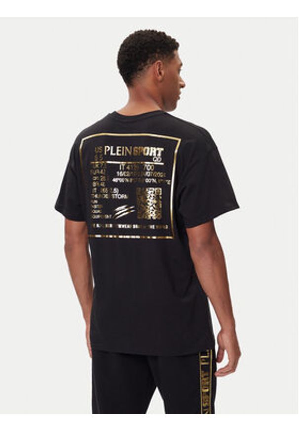 Plein Sport T-Shirt FAEC MTK8362 STE001N Czarny Loose Fit. Kolor: czarny. Materiał: bawełna. Styl: sportowy