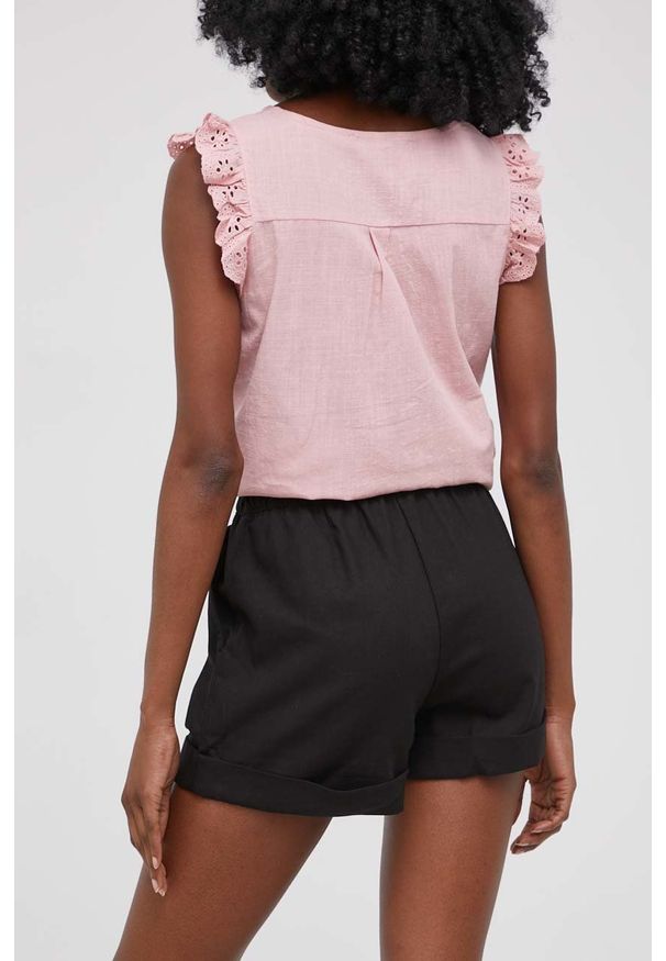 Answear Lab szorty bawełniane damskie kolor czarny gładkie high waist. Stan: podwyższony. Kolor: czarny. Materiał: bawełna. Wzór: gładki. Styl: wakacyjny
