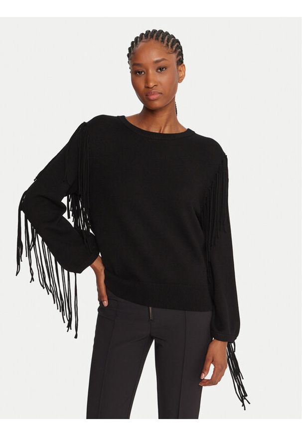 Marella Sweter Falco 2525366281000 Czarny Regular Fit. Kolor: czarny. Materiał: wiskoza