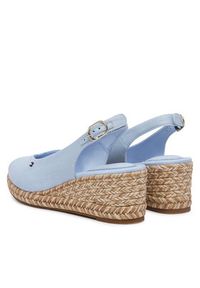 TOMMY HILFIGER - Tommy Hilfiger Espadryle Hemp Slingback Wedge Espadrilles FW0FW09472 Niebieski jasny. Kolor: niebieski. Materiał: materiał #3
